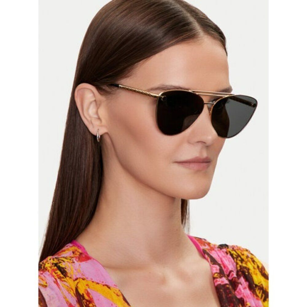 NEW Versace VE2267 100287 Gold Dark Gradient Pilot Unisex Sunglasses VE 2267